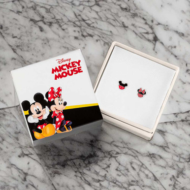 Image of Disney Mickey and Minnie Mouse Silver Plated Earring