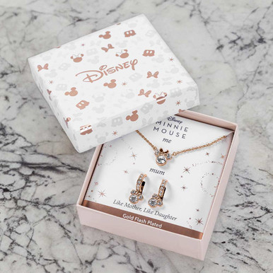 Image of Disney Minnie Mouse Rose Gold Plated Mother & Daughter Set