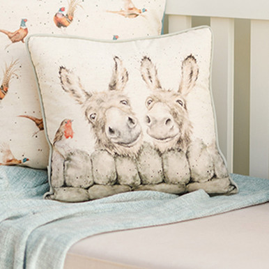 Image of Wrendale Hee Haw Donkeys Square Cushion