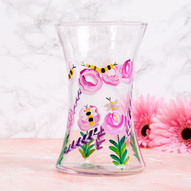 Image of Lynsey Johnstone Hand-Painted Bees and Flowers Vase