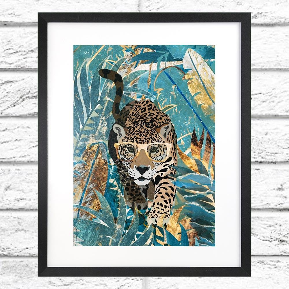 Curious Jaguar In The Rainforest Sarah Manovski Framed Print