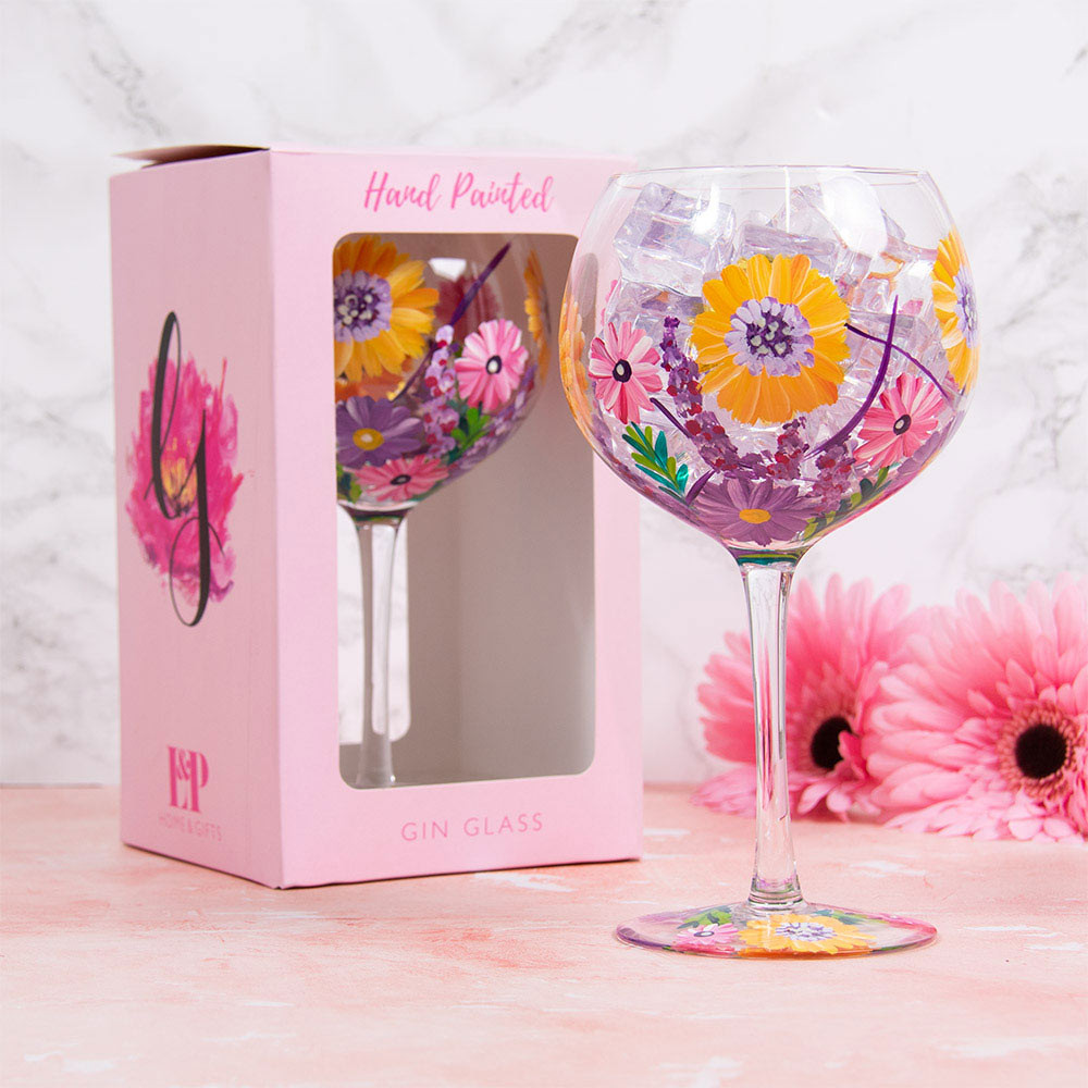 Lynsey Johnstone Hand-Painted Sunflowers Gin Glass