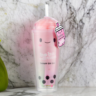 Image of Bubble Tea Pink Reusable Cup Shower Gift Set