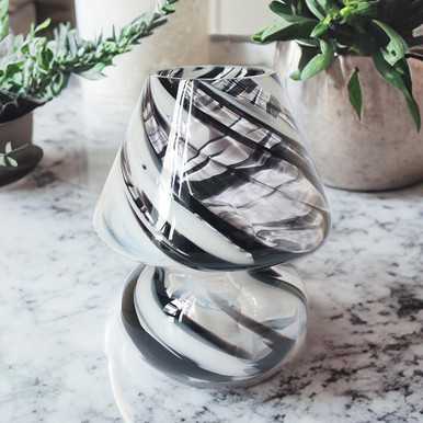 Image of Black & White LED Glass Lamp