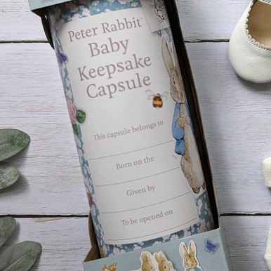 Click to view product details and reviews for Peter Rabbit Pin Up Baby Time Capsule Gift Set.