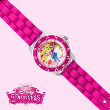 Image of Disney Princess Pink Silicon Strap Time Teacher Watch