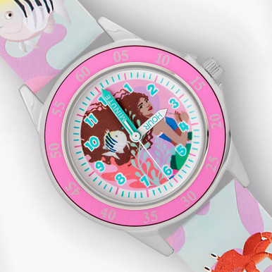 Image of Disney The Little Mermaid Silicone Strap Time Teacher Watch
