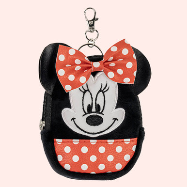 Image of Disney Minnie Mouse Black and Red Mini Backpack Keychain