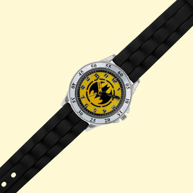 Image of Warner Brothers Batman Black Silicon Strap Time Teacher Watch