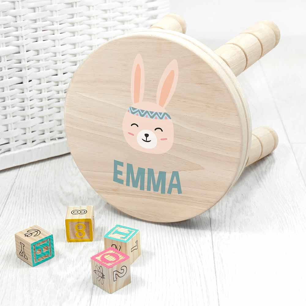 Personalised Cute Bunny Kids Stool