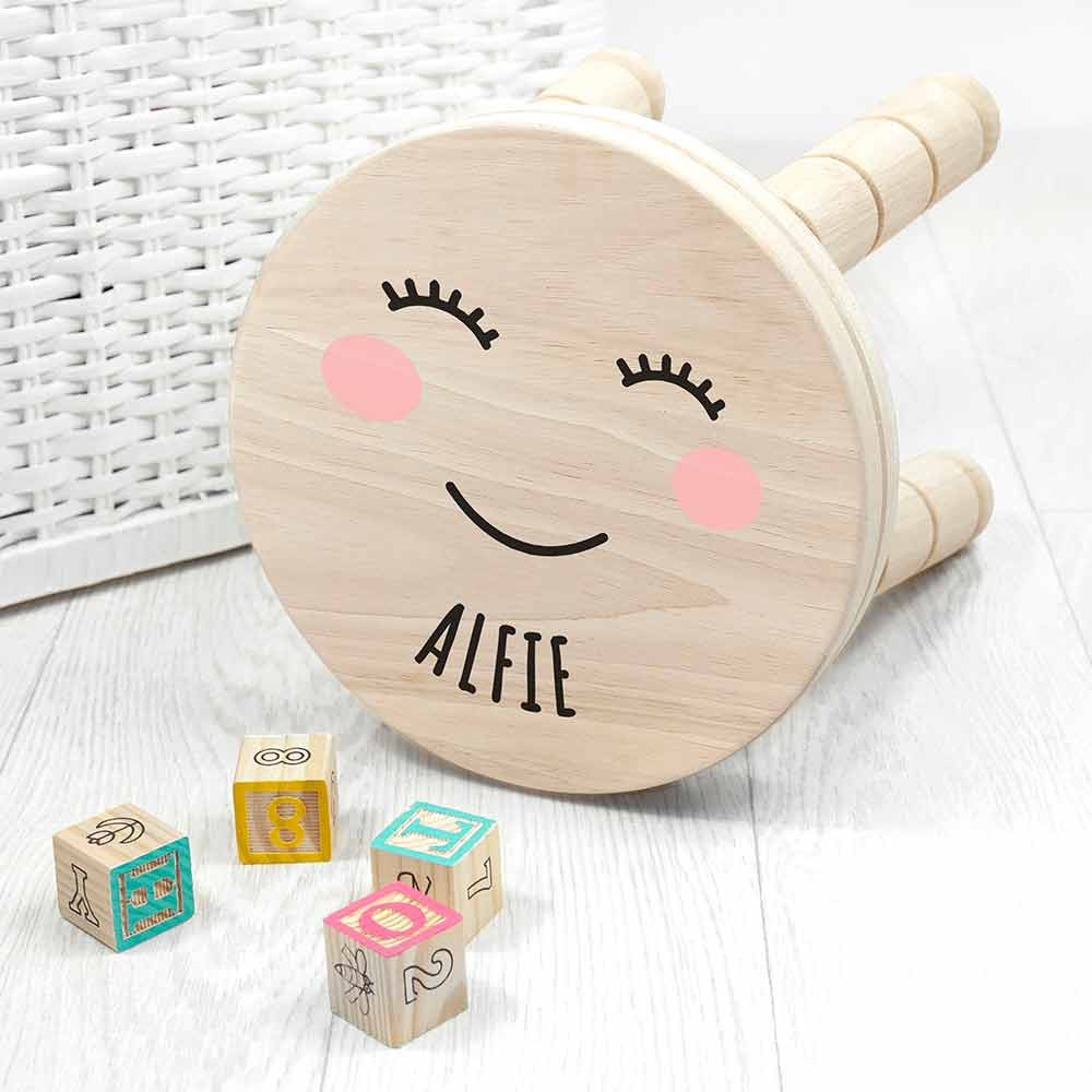 Personalised Cute Face Kids Stool