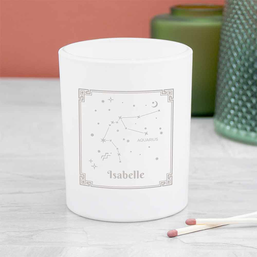 Personalised Zodiac White Candle Holder