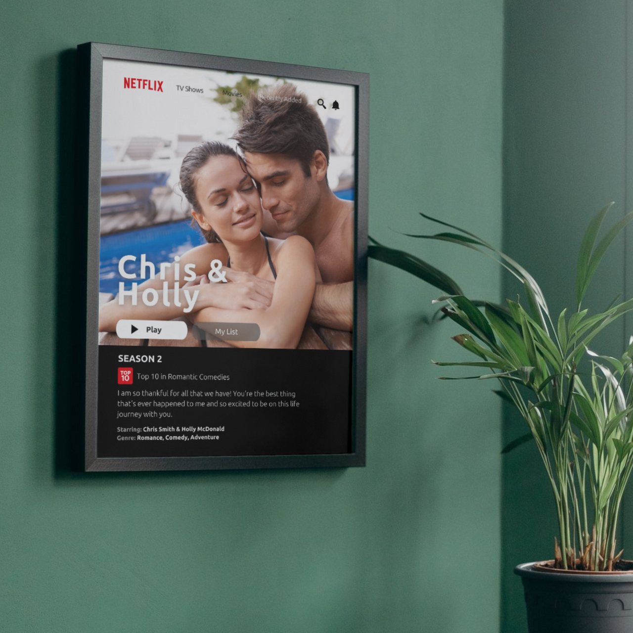Personalised Netflix Cover Framed Print