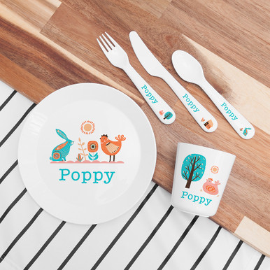 Click to view product details and reviews for Personalised Childrens Scandi Summer Dinner Set.
