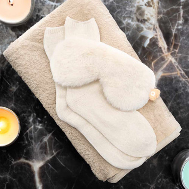 Image of Cream Eye Mask And Socks Gift
