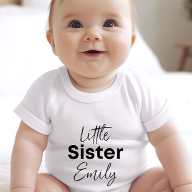 Image of Personalised Little Sister Babygrow Vest