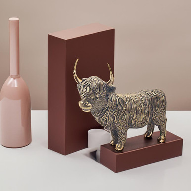 Click to view product details and reviews for Bronzed Highland Cow Large Desk Ornament.