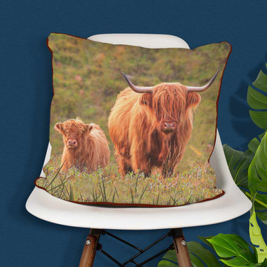 Image of Highland Cow & Calf Cushion