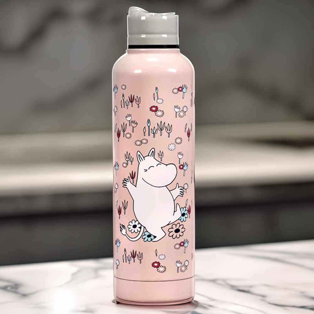 Moomin Pink Metal Water Bottle (500ml)