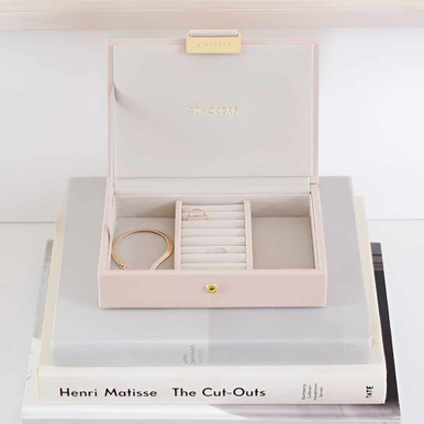 Image of Stackers Blush And Champagne Gold Mini Lid Jewellery Box