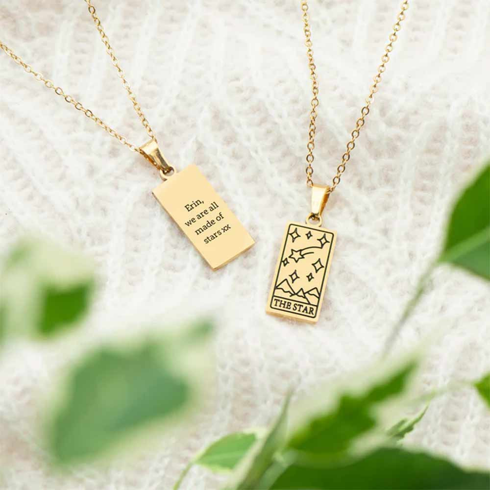 Personalised Star Tarot Card Necklace