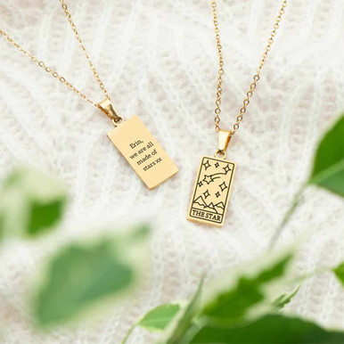 Click to view product details and reviews for Personalised Star Tarot Card Necklace.