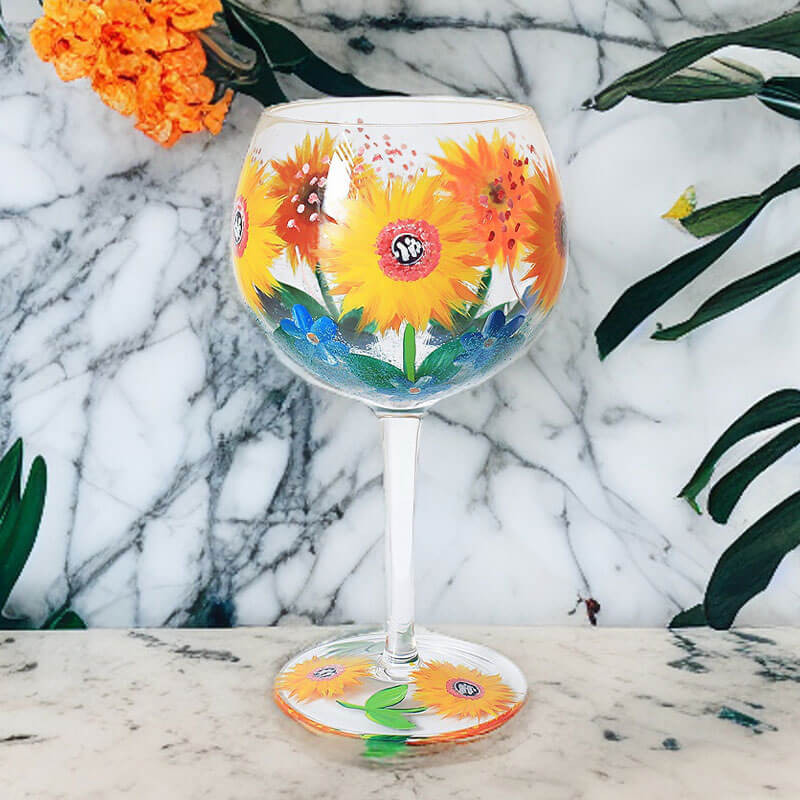 Sunflowers Gin Glass