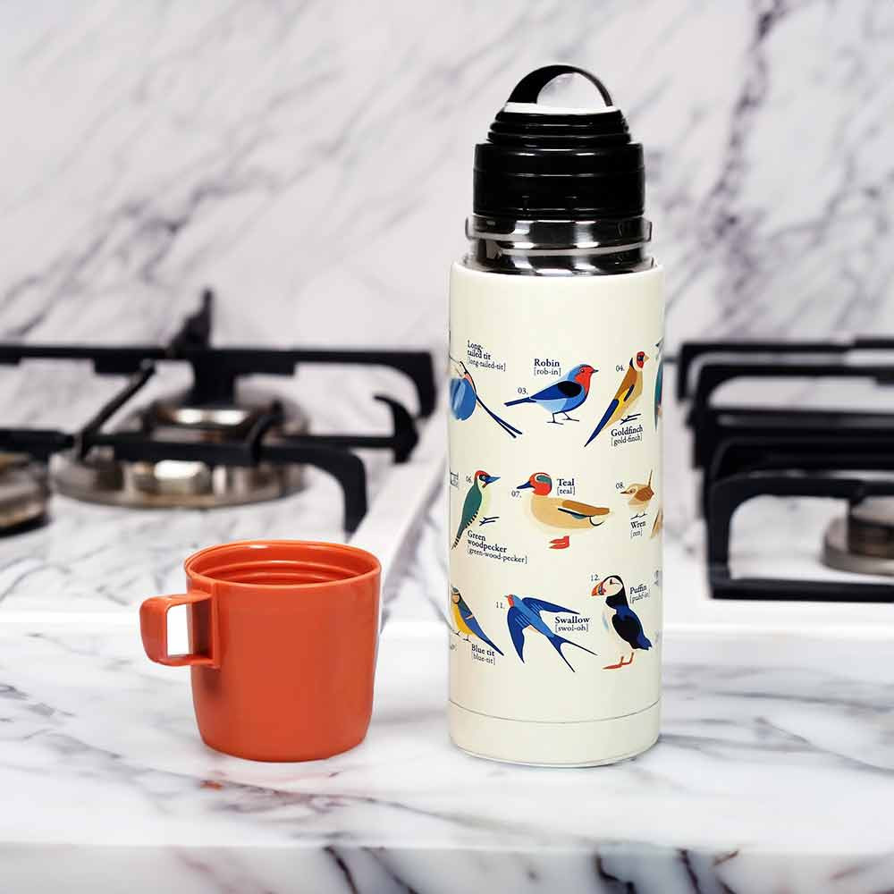 Garden Birds Thermal Flask Metal RSPB (350ml)