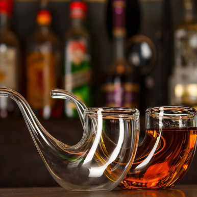Image of Pipe Sipping Glasses Set Of 2 (Purple)