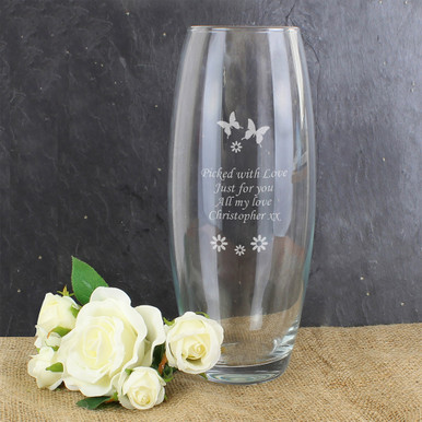 Click to view product details and reviews for Personalised Couples Butterflies And Flowers Vase.