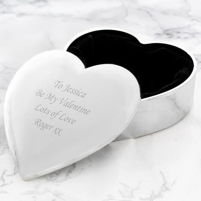Personalised Couples Heart Trinket Box