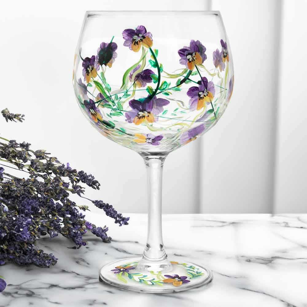 Pansies Gin Glass