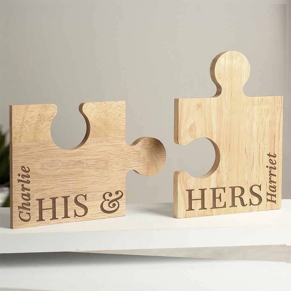 Personalised His and Her's Jigsaw Piece Set