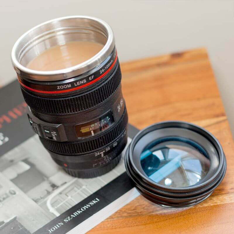 Camera Lens Mug With Lid