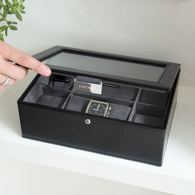 Image of Black 8 Piece Watch Box