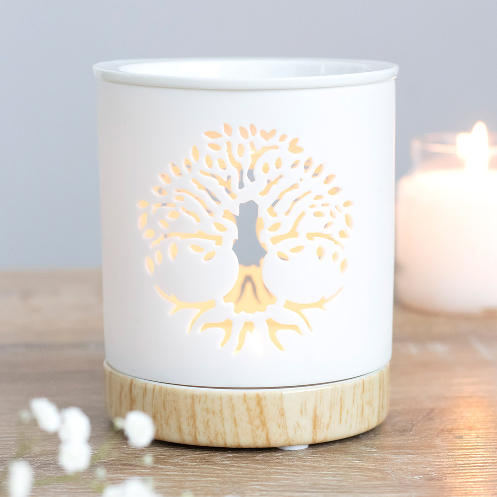 White Tree Of Life Cut Out Oil Burner