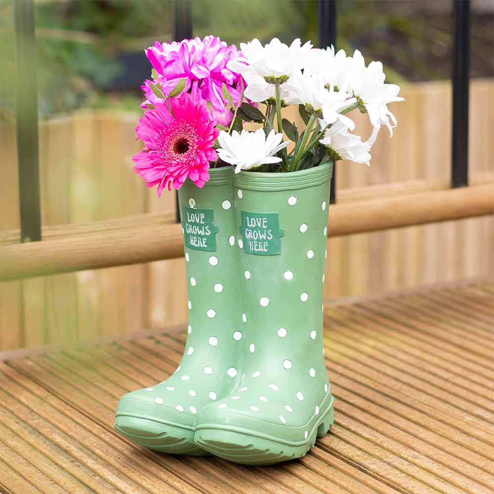 Welly Boot Planter - Light Green