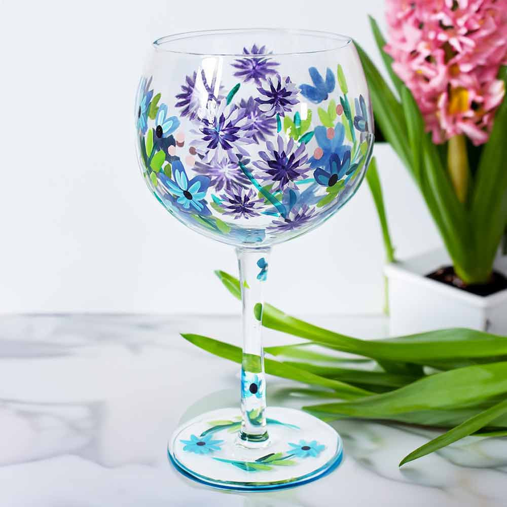 Cornflowers Gin Glass