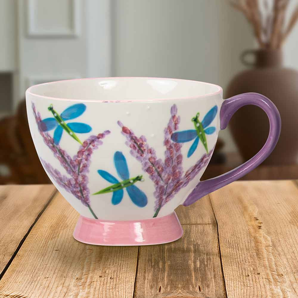 Dragonfly Footed Mug