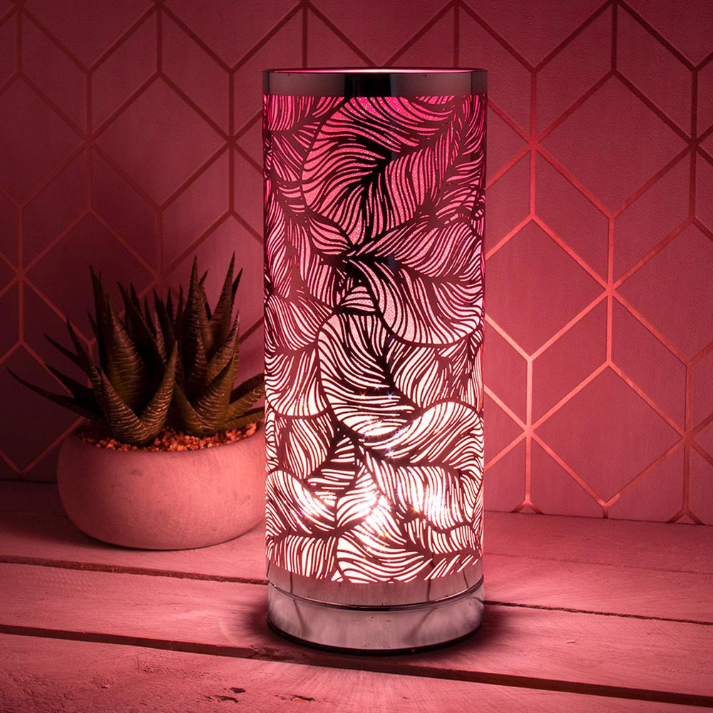 Desire Leaf Aroma Lamp - Silver & Pink