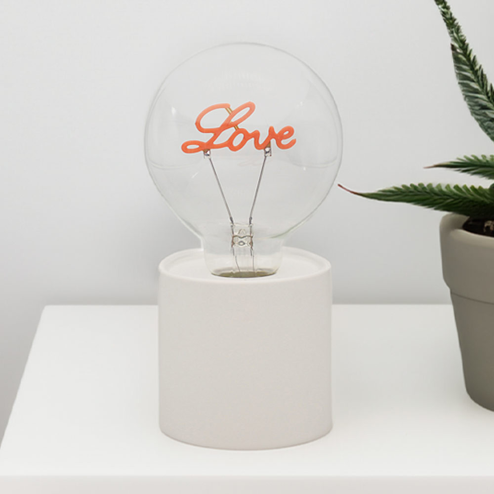 LED Love Text Lamp - White Stand