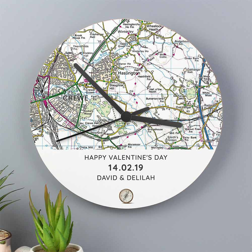 Personalised Present Day Map Clock