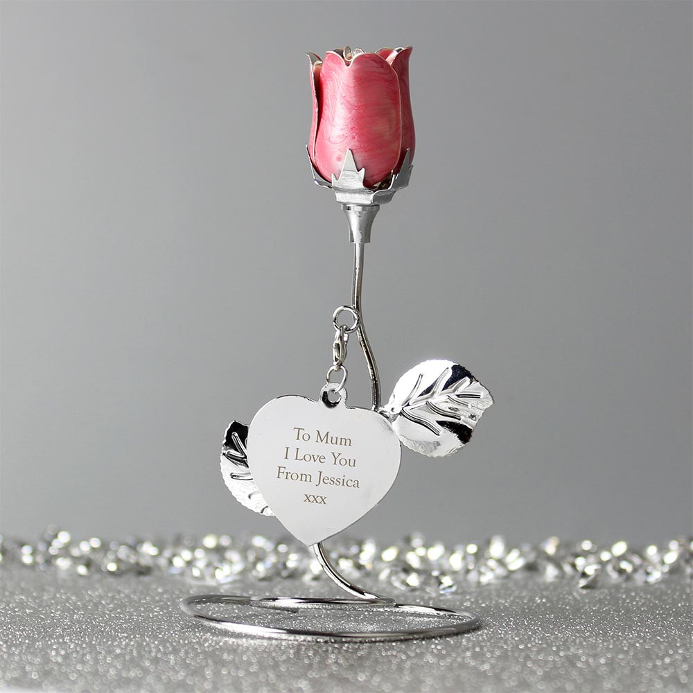 Personalised Pink Rose Bud Ornament