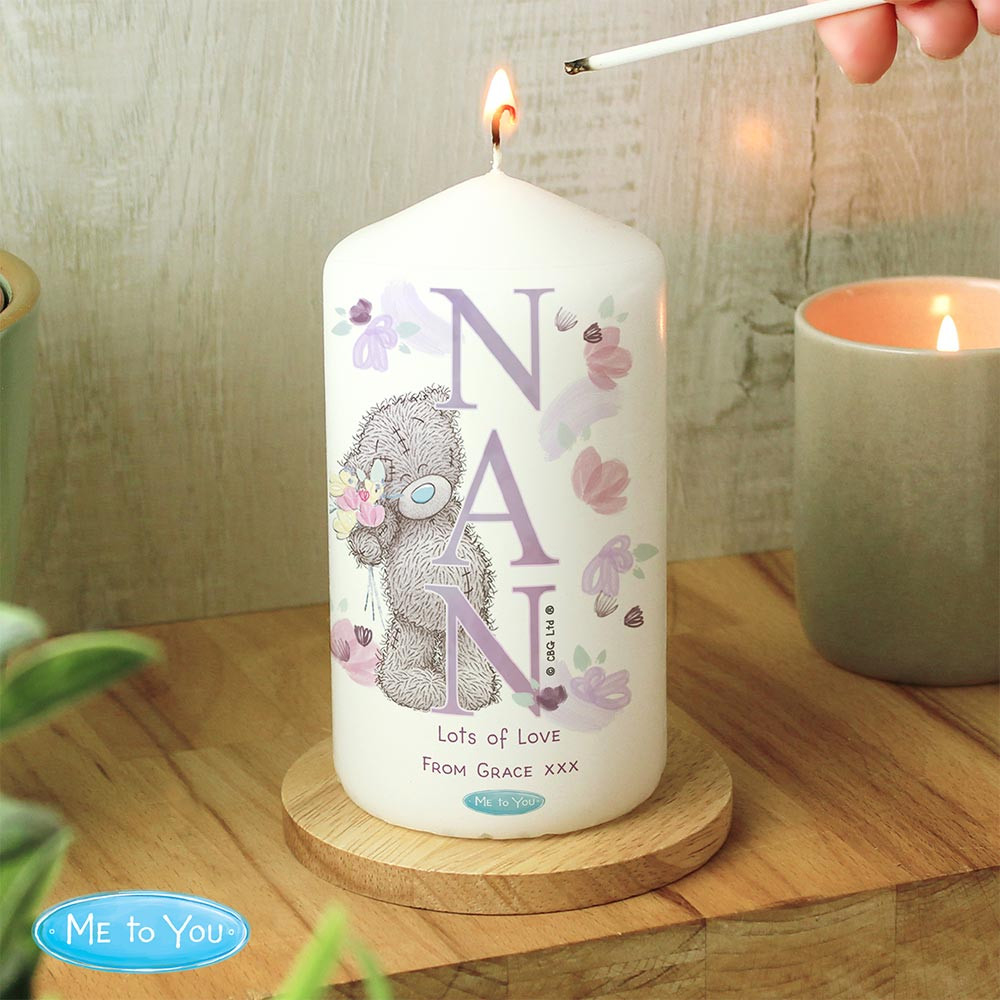 Personalised Me to You Nan Pillar Candle