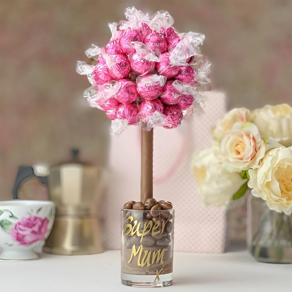 Personalised Pink Strawberries and Cream Lindor Tree