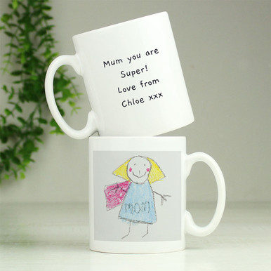 Click to view product details and reviews for Personalised Childrens Drawing Photo Mug.