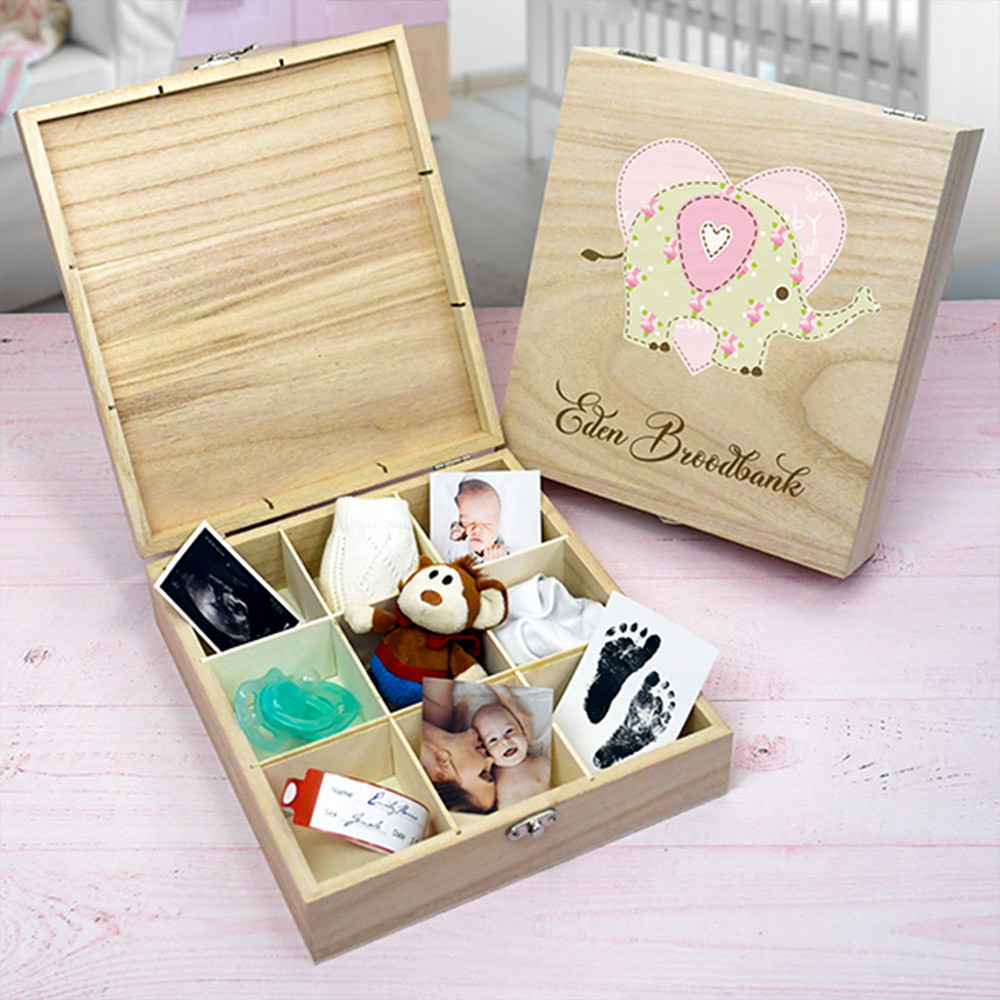 Personalised Baby Keepsake Wooden Box - For Girls