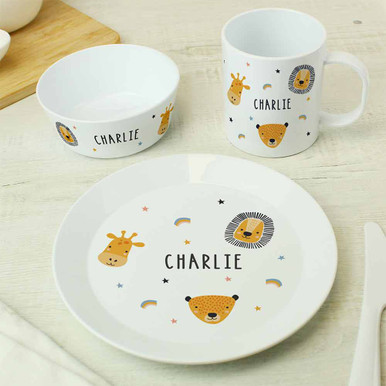 Click to view product details and reviews for Personalised Childrens Breakfast Safari Animals.