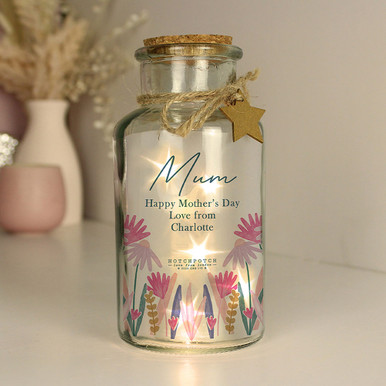 Click to view product details and reviews for Personalised Wild Flower Led Glass Jar.