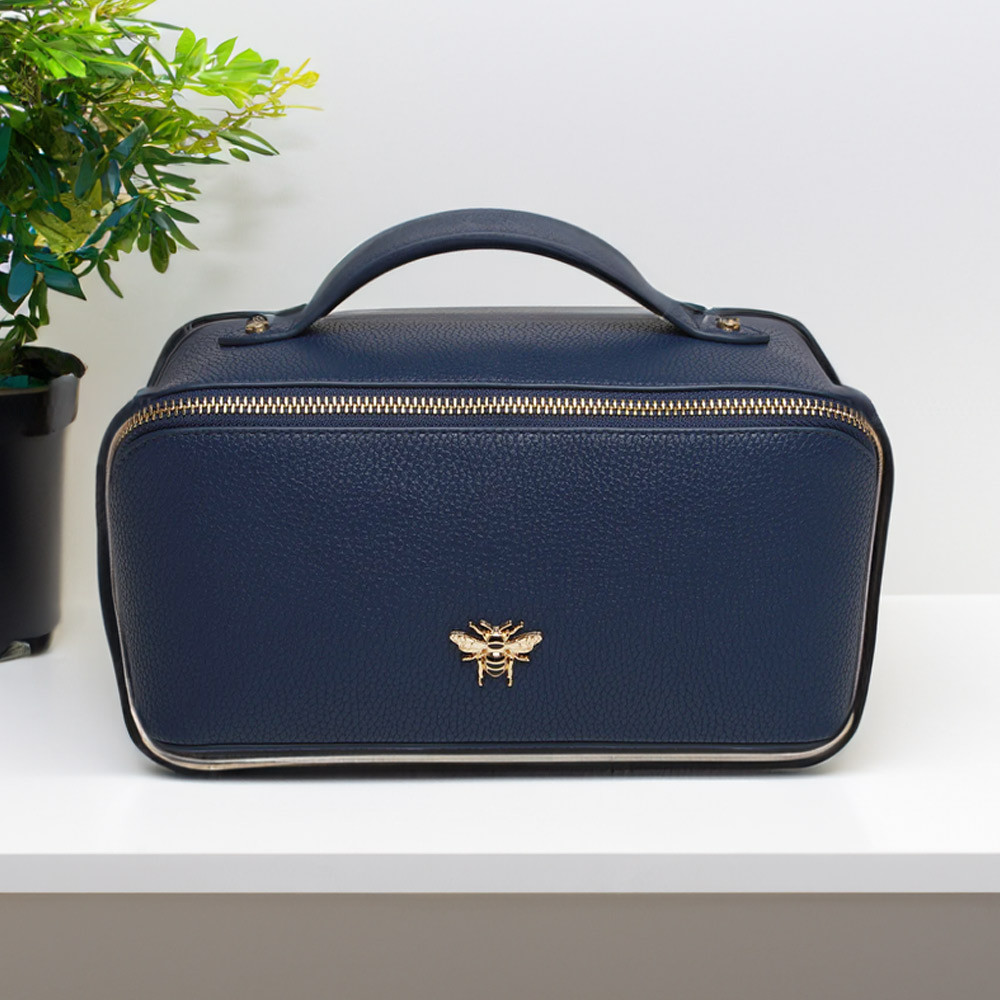 Alice Wheeler Train Case - Navy green